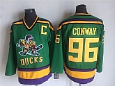 Anaheim Ducks 96 Conway Green With Yellow CCM Throwback Jersey,baseball caps,new era cap wholesale,wholesale hats